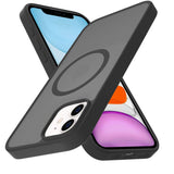 iPhone 11 (XI6.1) [Magnetic Circle] Smooth Safe Matte Feel Hybrid Case - Black