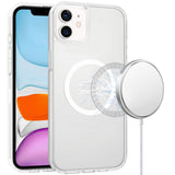 iPhone 11 (XI6.1) [Magnetic Circle] Smooth Safe Matte Feel Hybrid Case - Clear