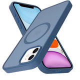 iPhone 11 (XI6.1) [Magnetic Circle] Smooth Safe Matte Feel Hybrid Case - Navy Blue