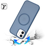 iPhone 11 (XI6.1) [Magnetic Circle] Smooth Safe Matte Feel Hybrid Case - Navy Blue