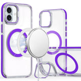 iPhone 16 Plus 6.7 inch MagSonic Camera Bracket Stand Magnetic Ring Circle Hybrid - Purple