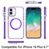 iPhone 16 Plus 6.7 inch MagSonic Camera Bracket Stand Magnetic Ring Circle Hybrid - Purple