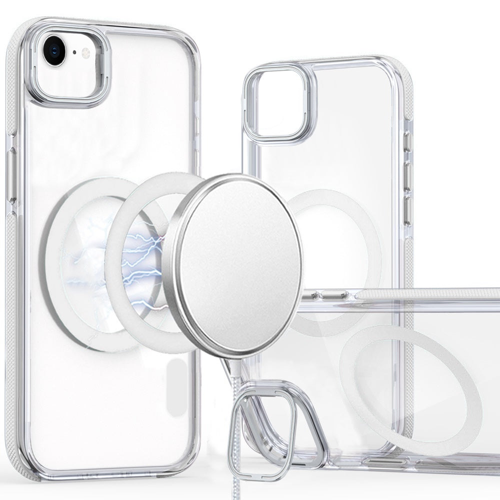 iPhone 16E / SE4 MagSonic Camera Bracket Stand Magnetic Ring Circle Hybrid - White