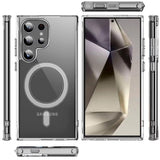 Samsung S25 Ultra Thick Transparent [Magnetic Circle] Shockproof Hybrid - Clear