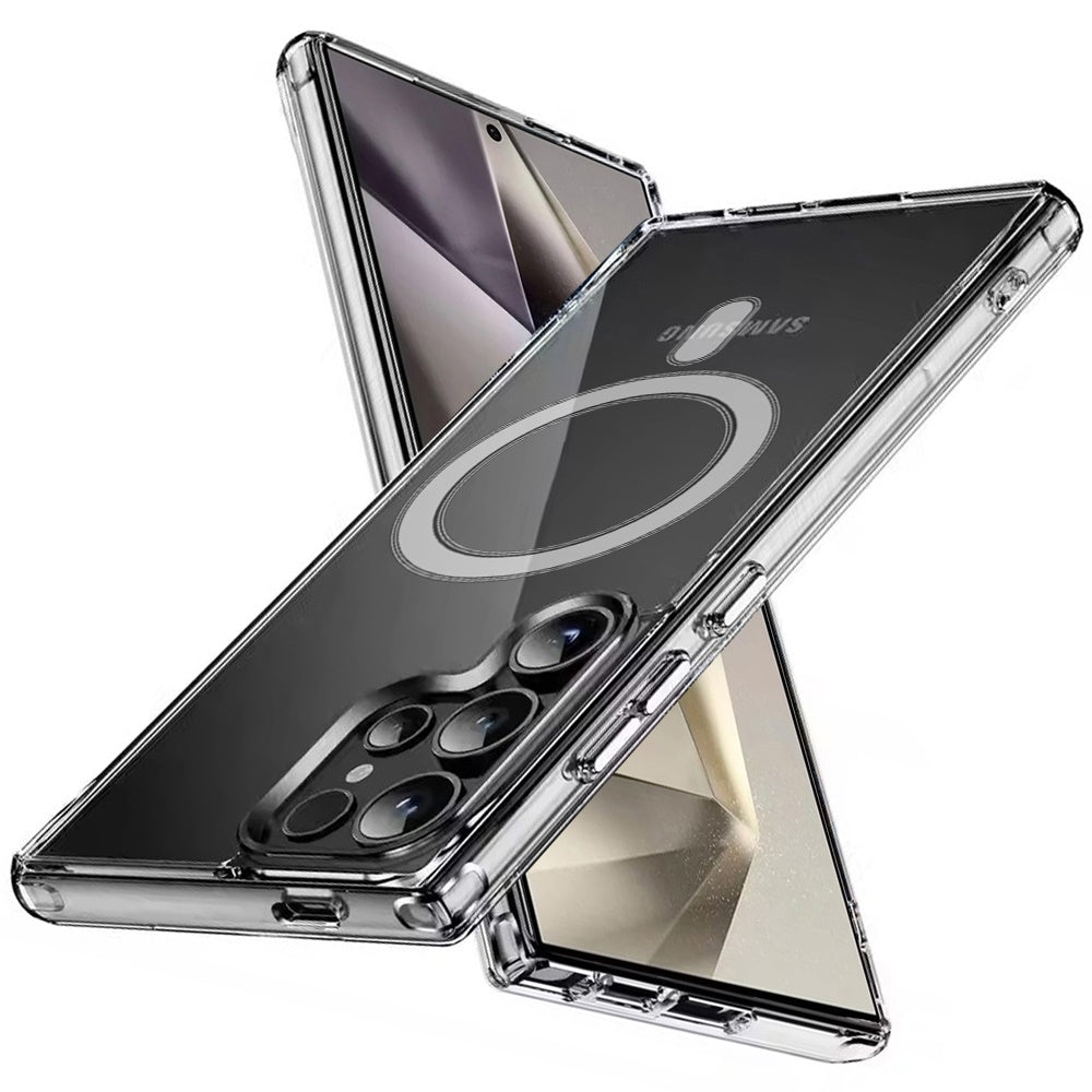 Samsung S25 Ultra Thick Transparent [Magnetic Circle] Shockproof Hybrid - Clear