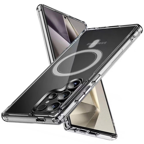 Samsung S25 Ultra Thick Transparent [Magnetic Circle] Shockproof Hybrid - Clear