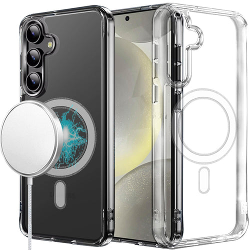 Samsung S25/S24 Thick Transparent [Magnetic Circle] Shockproof Hybrid - Clear