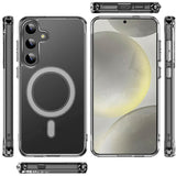 Samsung S25/S24 Thick Transparent [Magnetic Circle] Shockproof Hybrid - Clear