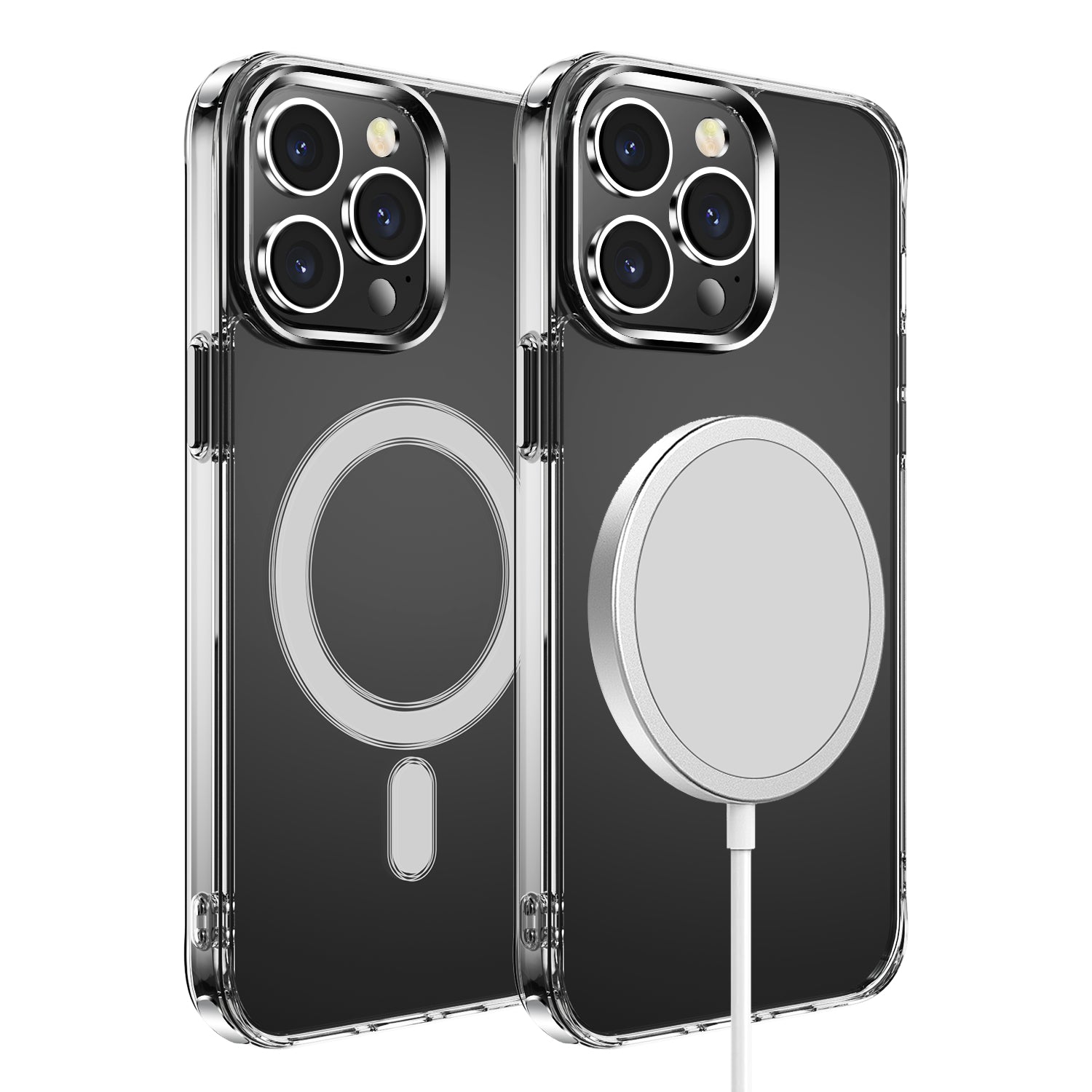 Samsung S23 Ultra Thick Transparent [Magnetic Circle] Shockproof Hybrid - Clear