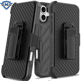 iPhone 16 6.1 inch METKASE Noble lined shockproof dual layer hybrid in Slide-Out Package - Black/Black
