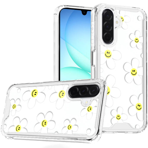 Samsung A17 5G Case - White Daisies with Yellow Smiley Faces