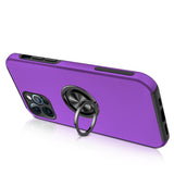 iPhone 15 CHIEF Oil Painted Magnetic Ring Stand Hybrid Case Cover - Dark Purple