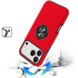 iPhone 17 Pro CHIEF Oil Painted Magnetic Ring Stand Hybrid Case Cover - Red