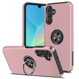 Samsung A16 5G CHIEF Oil Painted Magnetic Ring Stand Hybrid Case Cover - Rose Gold