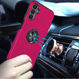 Samsung Galaxy A26 CHIEF Oil Painted Magnetic Ring Stand Hybrid Case Cover - Hot Pink