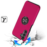 Samsung Galaxy A26 CHIEF Oil Painted Magnetic Ring Stand Hybrid Case Cover - Hot Pink