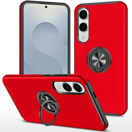 Samsung Galaxy S25 Edge CHIEF Oil Painted Magnetic Ring Stand Hybrid Case Cover - Red