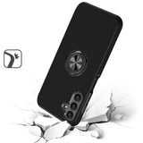 Samsung Galaxy A05s CHIEF Oil Painted Magnetic Ring Stand Hybrid Case Cover - Black