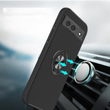 Google Pixel 7A 6.1" CHIEF Oil Painted Magnetic Ring Stand Hybrid Case Cover - Black