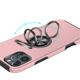 iPhone 16 Pro Max 6.9 inch CHIEF Oil Painted Magnetic Ring Stand Hybrid Case Cover - Pink