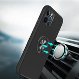 Apple iPhone XR CHIEF Oil Painted Magnetic Ring Stand Hybrid Case Cover - Black
