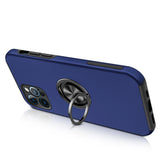 iPhone 13 Pro Max CHIEF Oil Painted Magnetic Ring Stand Hybrid Case Cover - Dark Blue