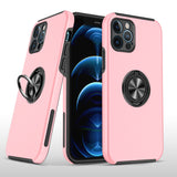 Apple iPhone XR CHIEF Oil Painted Magnetic Ring Stand Hybrid Case Cover - Pink