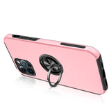 Apple iPhone XR CHIEF Oil Painted Magnetic Ring Stand Hybrid Case Cover - Pink