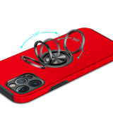 iPhone 13/14 CHIEF Oil Painted Magnetic Ring Stand Hybrid Case Cover - Red