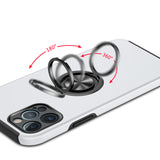 Apple iPhone 11 (XI6.1) CHIEF Oil Painted Magnetic Ring Stand Hybrid Case Cover - Silver