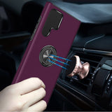 Samsung Galaxy s24 Plus CHIEF Oil Painted Magnetic Ring Stand Hybrid Case Cover - Dark Purple