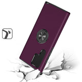 Samsung Galaxy s24 Plus CHIEF Oil Painted Magnetic Ring Stand Hybrid Case Cover - Dark Purple