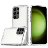 Samsung Galaxy S24 Ultra Colored Shockproof Transparent Hard PC TPU Hybrid Case Cover - Clear/Clear