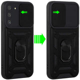 Samsung S21 Ultra, S30 Ultra ELITE Camera Push Magnetic Ring Stand Hybrid Case Cover - Black