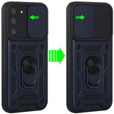 Samsung S21 Ultra, s30 Ultra ELITE Camera Push Magnetic Ring Stand Hybrid Case Cover - Blue