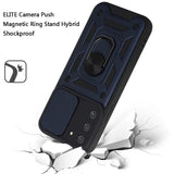 Samsung S21 Ultra, s30 Ultra ELITE Camera Push Magnetic Ring Stand Hybrid Case Cover - Blue