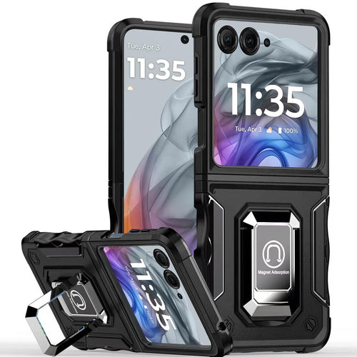 Motorola Razr 2025 2024 OPTIMUM Magnetic Ring Stand Hybrid - Black