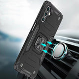 Samsung Galaxy A36 Robust Magnetic Kickstand Hybrid Case Cover - Black