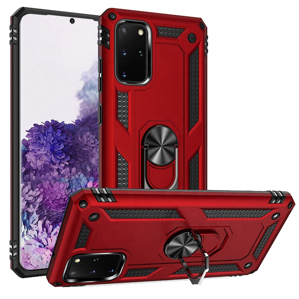 Samsung Galaxy S20 Plus S20+ S11 6.7inch Ring Magnetic Kickstand Hybrid Case Cover - Red