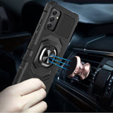 Samsung A25 5G Robotic Hybrid with Magnetic Ring Stand Case Cover - Black