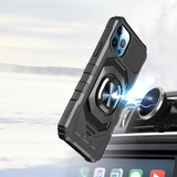 iPhone SE 3 (2022) SE/8/7 Robotic Hybrid with Magnetic Ring Stand Case Cover - Black