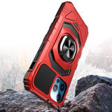 iPhone SE 3 (2022) SE/8/7 Robotic Hybrid with Magnetic Ring Stand Case Cover - Red
