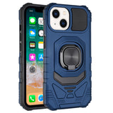 Samsung s21 Ultra, s30 Ultra Robotic Hybrid with Magnetic Ring Stand Case Cover - Dark Blue