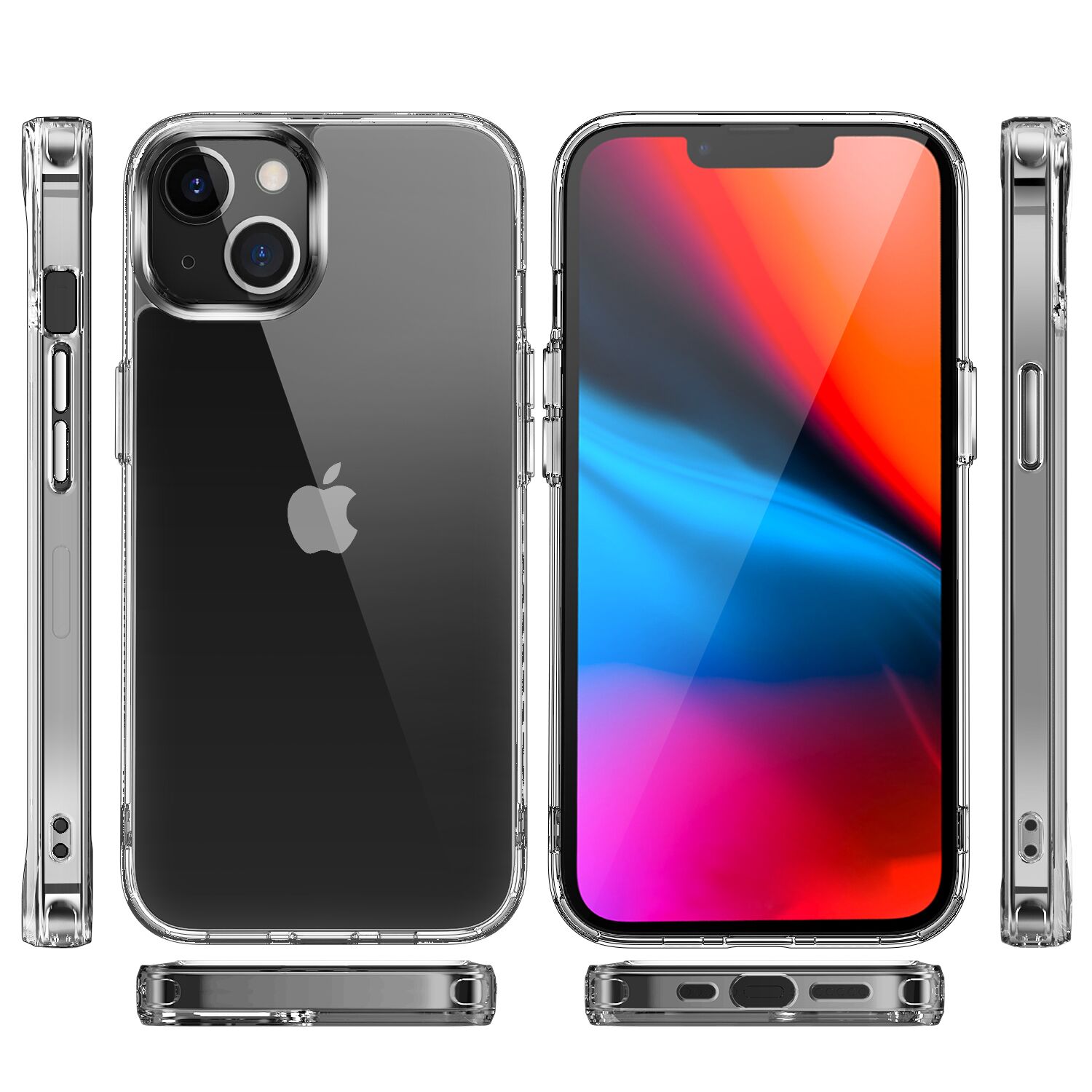 iPhone SE 3 (2022) SE/8/7 PURE CRYSTAL Transparent Thick 2.0mm ShockProof Chromed Buttons Case Cover - Clear