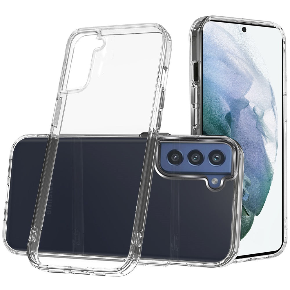 Samsung Galaxy S21 FE PURE CRYSTAL Transparent Thick 2.0mm ShockProof Chromed Buttons Case Cover - Clear
