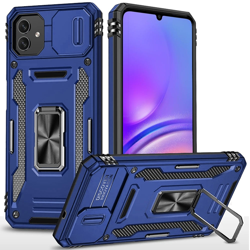 amsung A05 Utter Tough Metal Ring Movable Camera Window Hybrid Case Cover - Navy blue