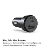 Quikcell   37W Dual-Port Car Charger Black