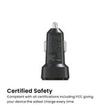Quikcell   37W Dual-Port Car Charger Black