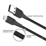 Quikcell   6ft FAST CHARGE CABLE Lightning to USB-A Black