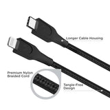 Quikcell   6ft FAST CHARGE CABLE Lightning to USB-C Black